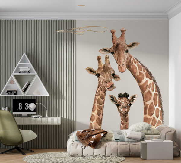 Grupo de girafas com as cabeças juntas Papel de parede Grupo de girafas com as cabeças juntas