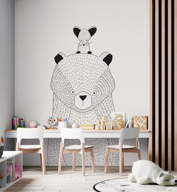 Desenho de um urso Papel de parede Desenho de um urso