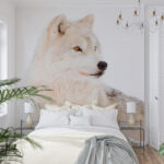 Papel de parede Lobo branco na neve