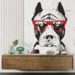 Papel de parede Cão com óculos e auscultadores