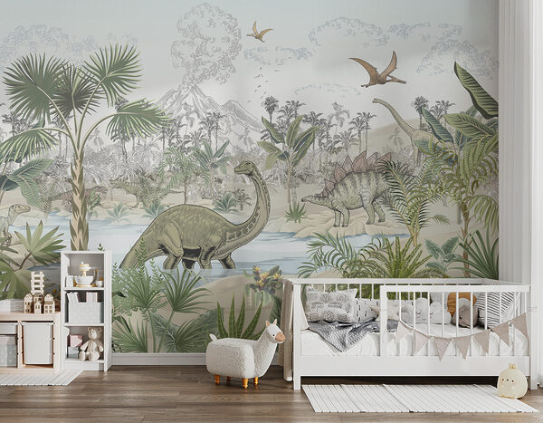 Papel de parede Papel de parede Desenho de um dinossauro (REF: u98674)