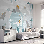 Papel de parede Fundo azul e branco com pontos brancos