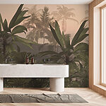 Papel de parede Manhã de nevoeiro num paraíso tropical.