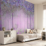 Papel de parede Pintura de flores e relva