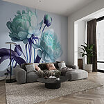 Papel de parede Flores delicadas em tons pastel.
