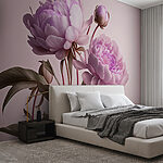 Papel de parede Peónias pastel em elegante floração.