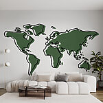 Papel de parede Contorno verde e preto de um mapa-mundo