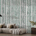 Papel de parede Padrão verde e branco