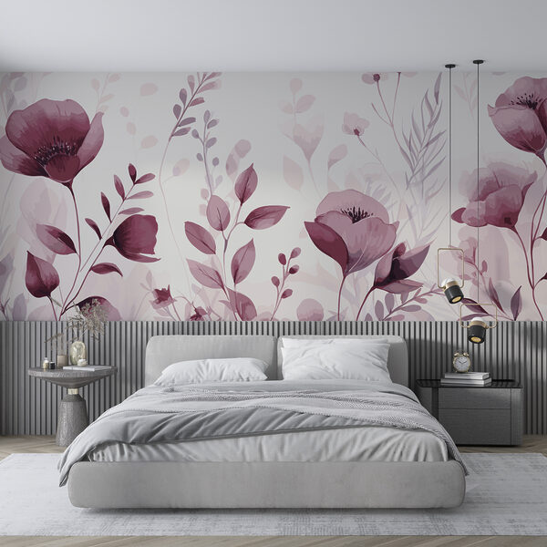 Florais delicados com tons rosa suaves Papel de parede Florais delicados com tons rosa suaves