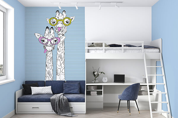 Papel de parede Um par de girafas com óculos (REF: u99418) Papel de parede Papel de parede Um par de girafas com óculos (REF: u99418)
