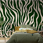Papel de parede Estampado de zebra verde e branco