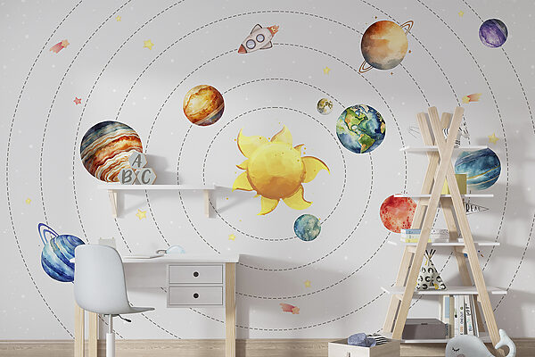 Aguarela de um planeta Papel de parede Aguarela de um planeta