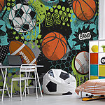 Papel de parede Colagem de desporto com cores vibrantes.