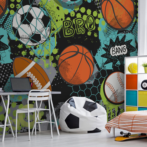 Papel de parede Colagem de desporto com cores vibrantes (REF: u99729) Papel de parede Papel de parede Colagem de desporto com cores vibrantes (REF: u99729)
