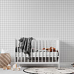 Papel de parede Padrão axadrezado branco e cinzento
