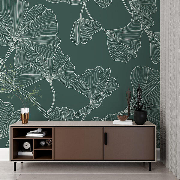 Papel de parede Desenho elegante com padrão de folhas de ginkgo (REF: w00328) Papel de parede Papel de parede Desenho elegante com padrão de folhas de ginkgo (REF: w00328)