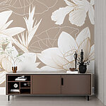 Papel de parede Padrão floral elegante num fundo suave.