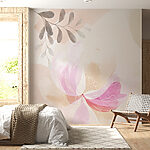 Papel de parede Aguarela floral delicada com folhas.