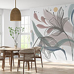 Papel de parede Elegância floral abstrata em tons pastel