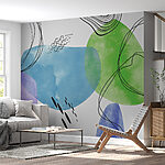 Papel de parede Arte verde e azul