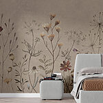 Papel de parede Jardim caprichoso de flores delicadas
