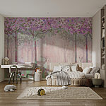 Papel de parede Pintura de flores e relva