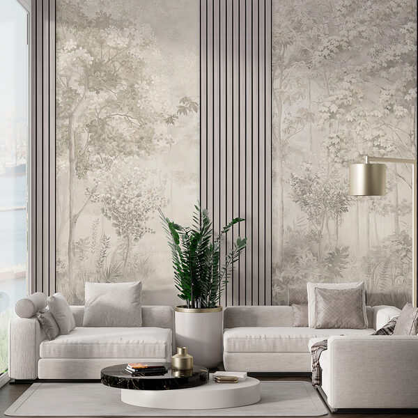 Papel de parede com árvores e flores Papel de parede Papel de parede com árvores e flores