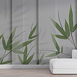 Papel de parede Elegantes folhas e sombras de bambu.