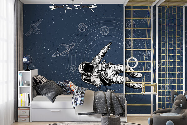 Papel de parede Um astronauta a flutuar no espaço (REF: w00712) Papel de parede Papel de parede Um astronauta a flutuar no espaço (REF: w00712)