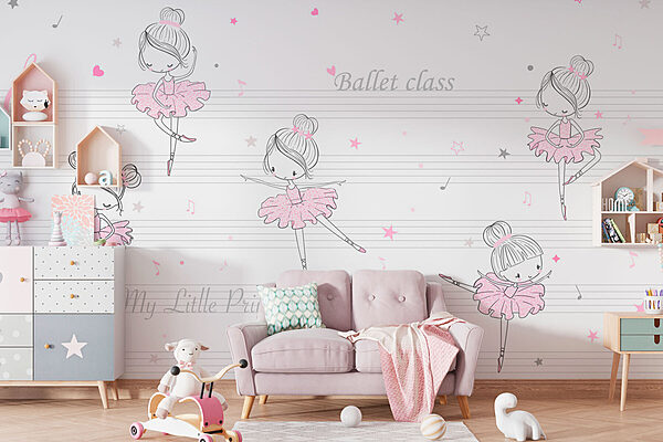 Papel de parede Desenho animado de uma bailarina
