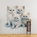 Papel de parede Grupo de gatinhos brancos