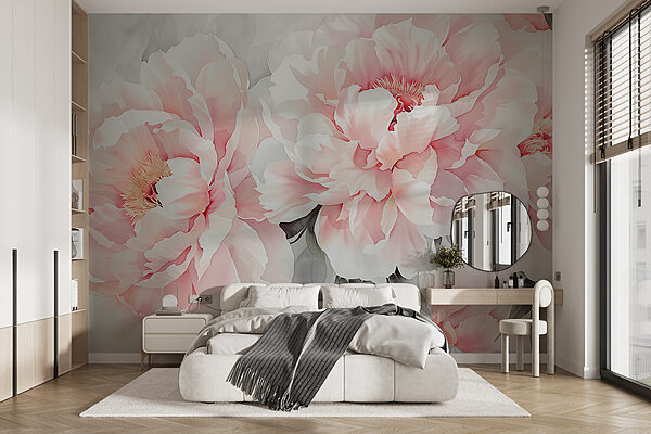Flores cor-de-rosa suaves em flor Papel de parede Flores cor-de-rosa suaves em flor