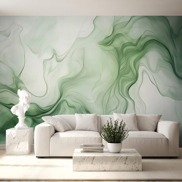 Papel de parede Fumo verde e branco