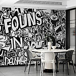 Papel de parede Graffiti a preto e branco