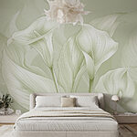 Papel de parede Lírios de calla elegantes com tons suaves.