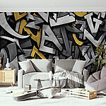 Papel de parede Letras abstractas com texturas metálicas.