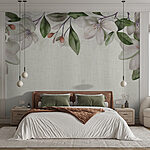 Papel de parede Rebordo floral com flores em tons pastel.