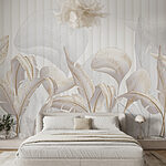 Papel de parede Folhas elegantes com pormenores delicados.