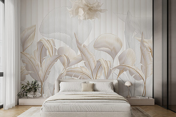 Folhas elegantes com pormenores delicados Papel de parede Folhas elegantes com pormenores delicados