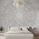 Papel de parede Desenho floral branco sobre uma superfície branca