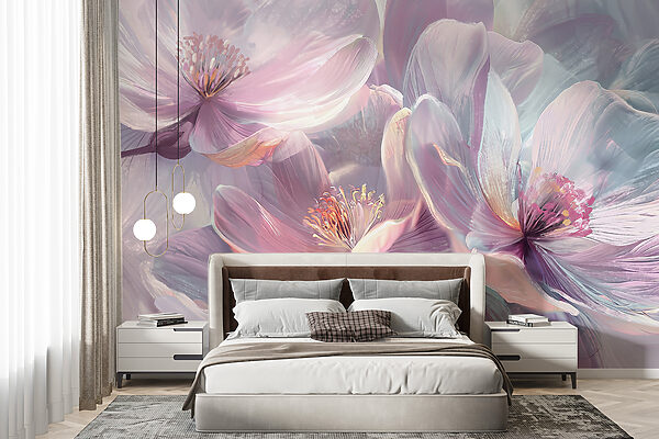 Papel de parede Flores etéreas dançando levemente (REF: w01307) Papel de parede Papel de parede Flores etéreas dançando levemente (REF: w01307)