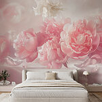 Papel de parede Grupo de flores cor-de-rosa