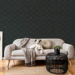 Papel de parede Padrão preto e verde