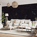 Papel de parede Padrão floral preto e branco