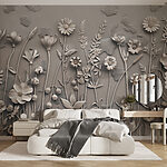 Papel de parede Arte mural com flores e plantas