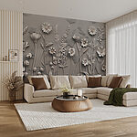 Papel de parede Arte mural com flores e plantas