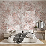 Papel de parede Estampa floral abstrata de sonho em tons de blush