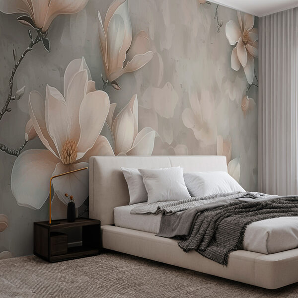 Flores elegantes num cenário discreto Papel de parede Flores elegantes num cenário discreto