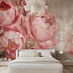 Papel de parede Grupo de flores cor-de-rosa