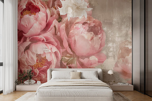 Grupo de flores cor-de-rosa Papel de parede Grupo de flores cor-de-rosa
